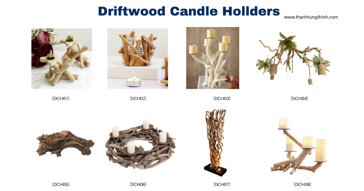 Revealing Driftwood Candle Holders models with beautiful designs to decorate living spaces