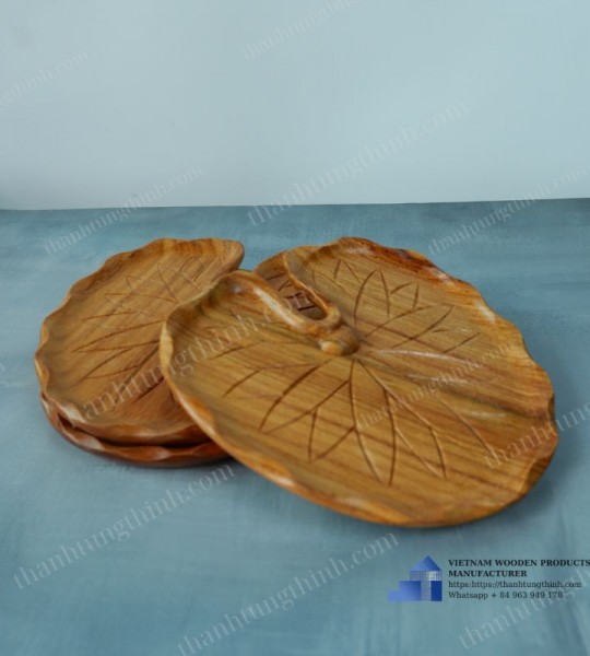 Morden tray with leaf tray shape from Vietnam, wood crops products