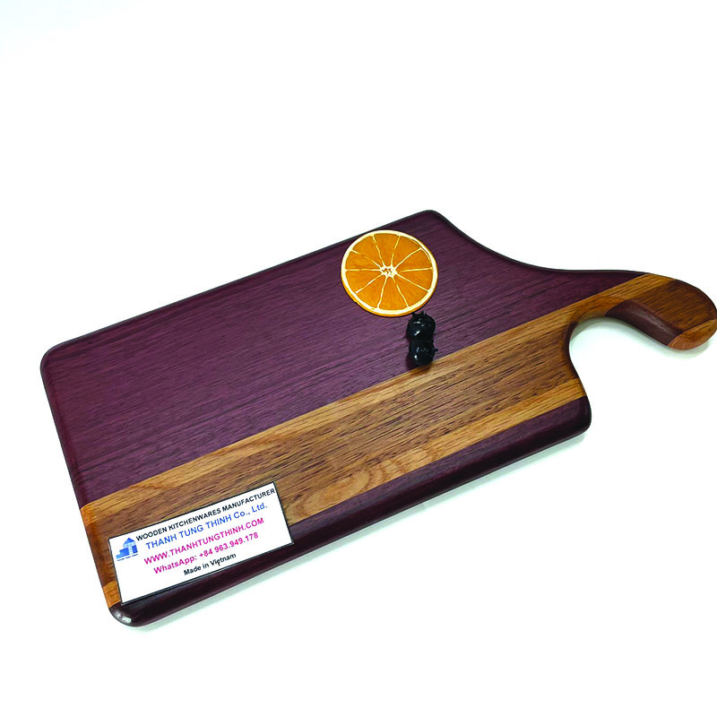 Convenient Rectangle Wooden Cutting Board With Handle