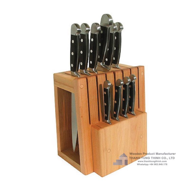 Large Wooden Knife Block To Protect Your Family Members