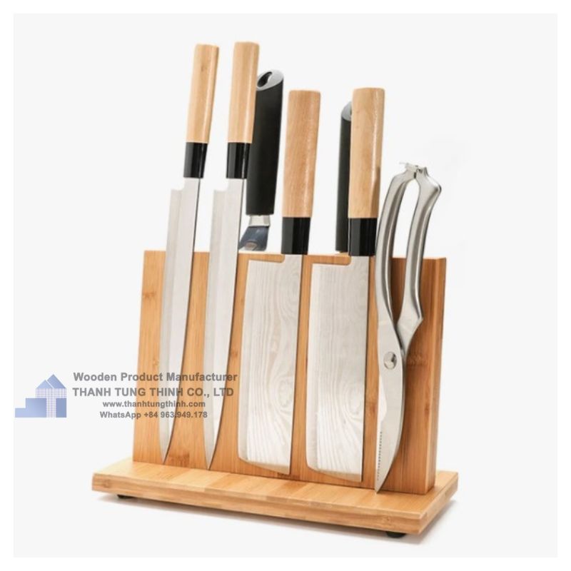 Solid Wooden Knife Block To Keep Your Knives Safe