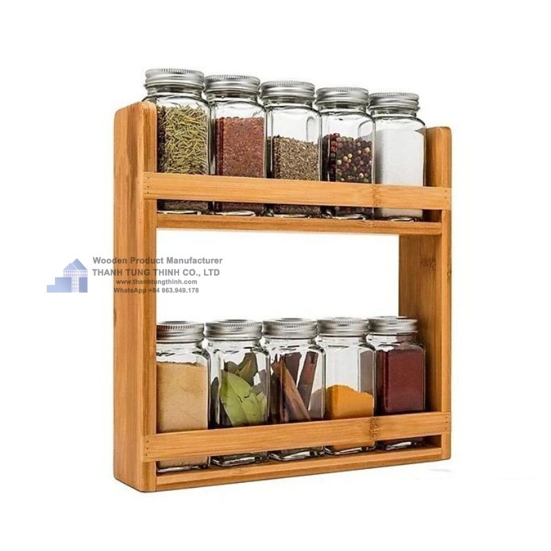 2-tier wooden spice racks to organize your cabinet