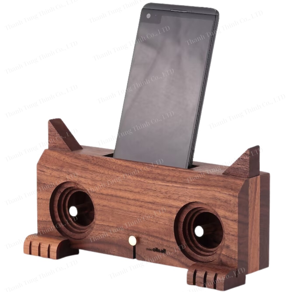 Horizontal Wooden Mobile Holder For Movie Buffs