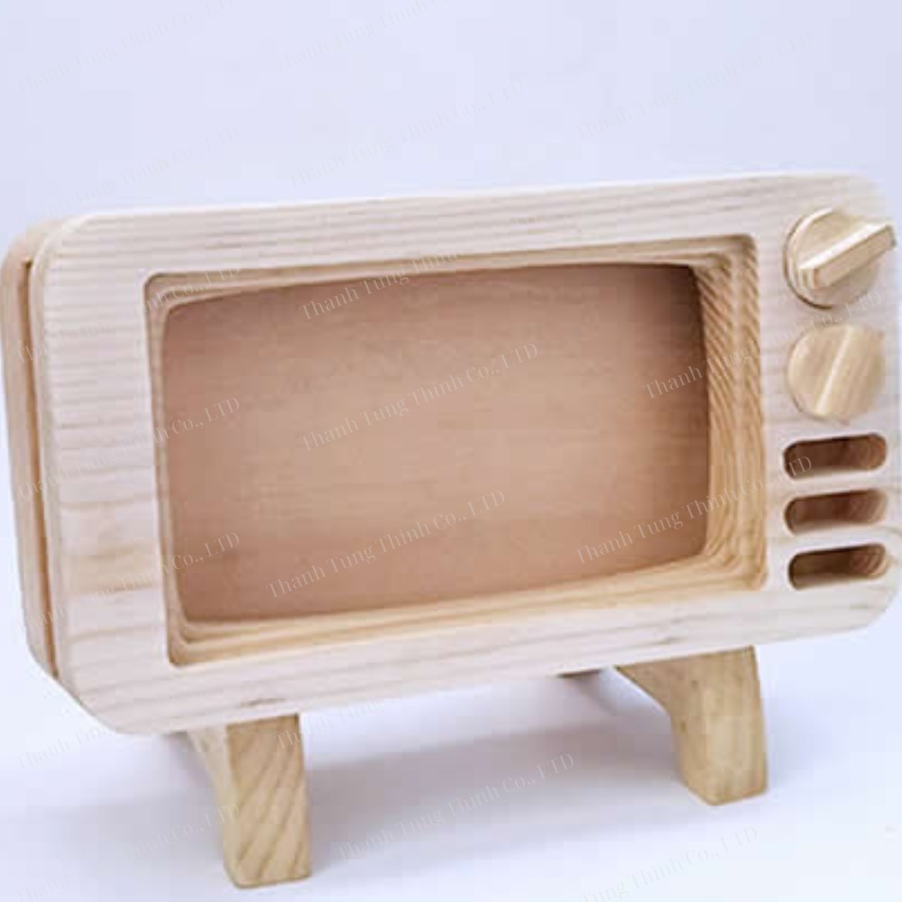 Vintage Radio Design Wooden Mobile Stand