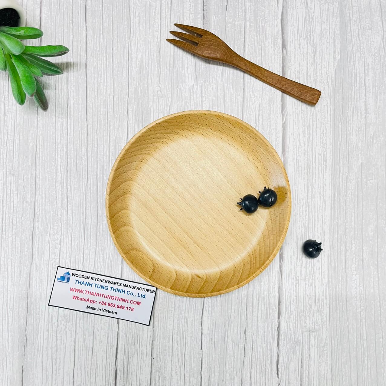 Simple Design Round Wooden Tray