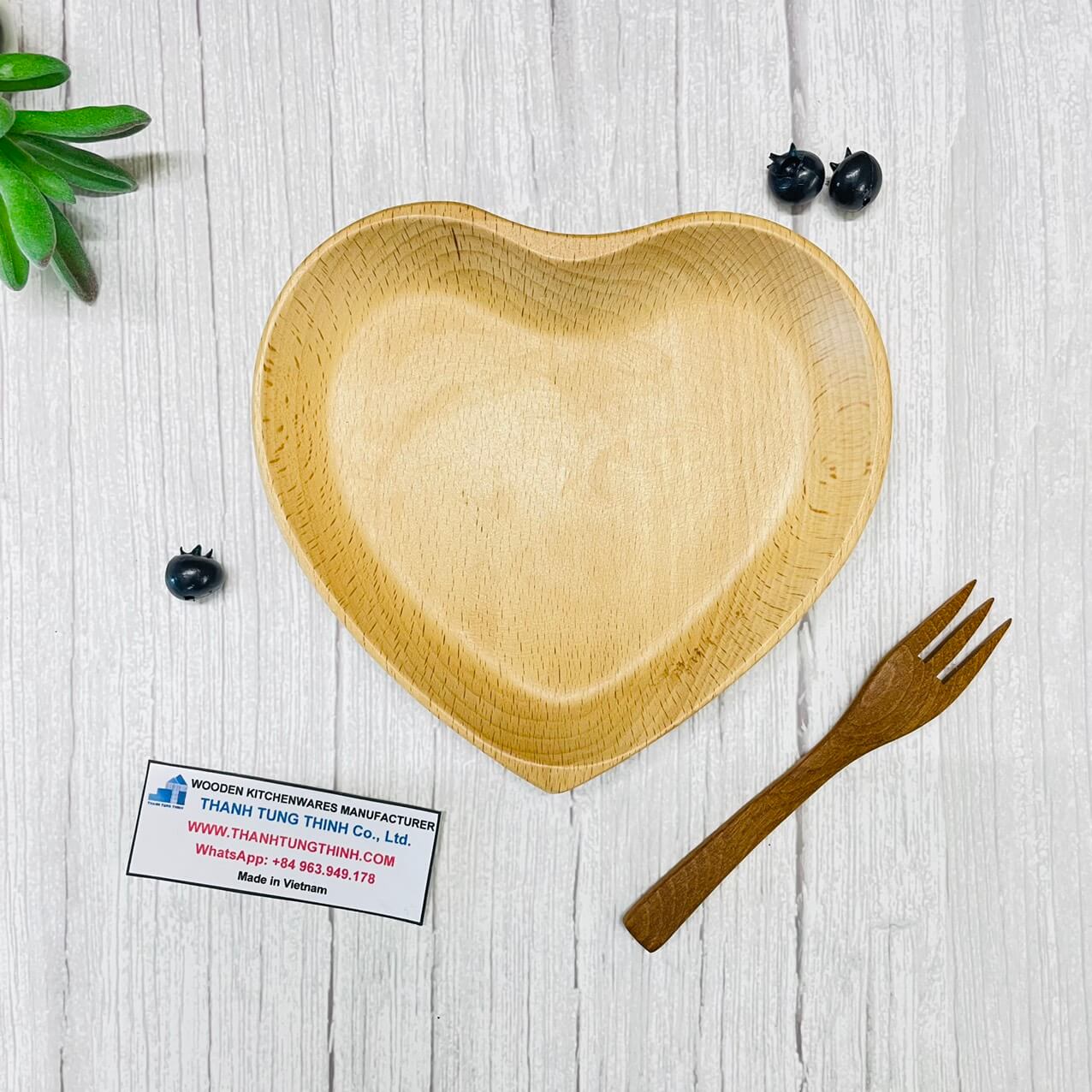 Heart Shaped Wooden Tray For Honeymoon Couples