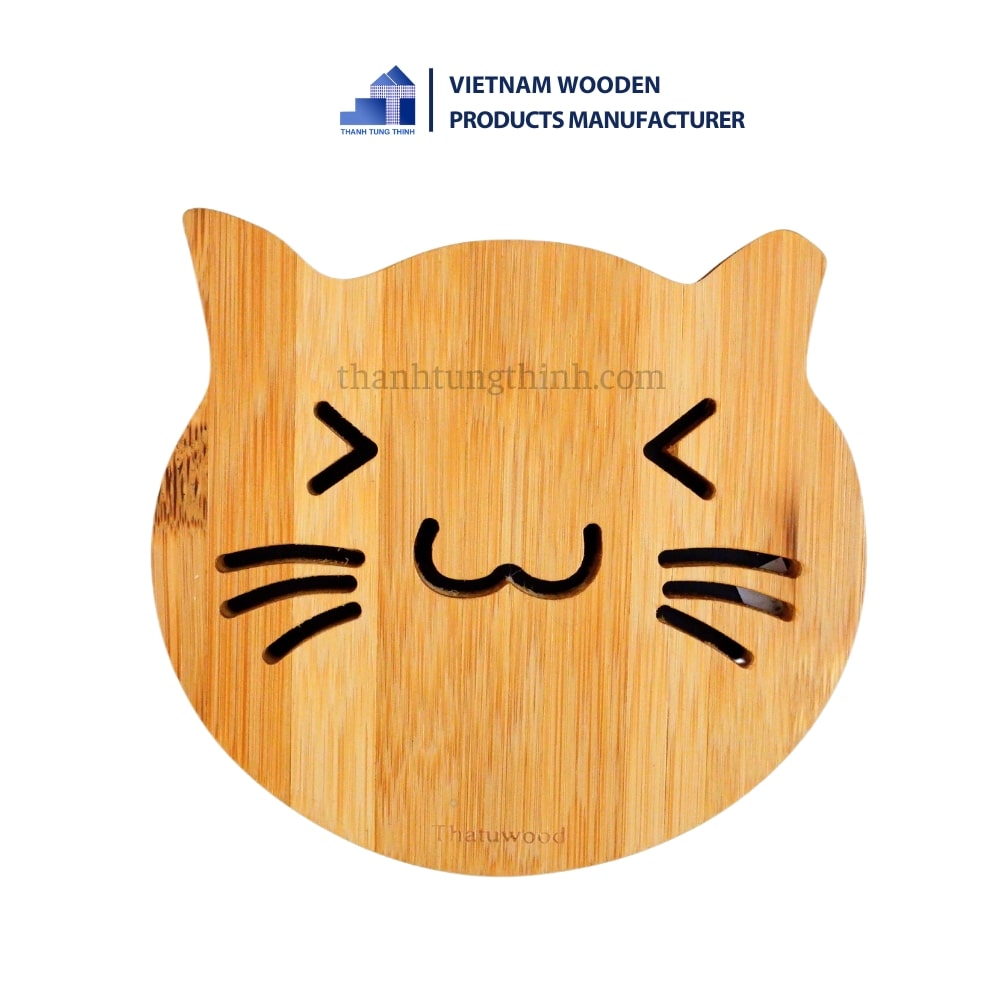 Bamboo Cat-Shaped Pot Coaster: Uniqueness, Environmental Friendliness, and Convenience