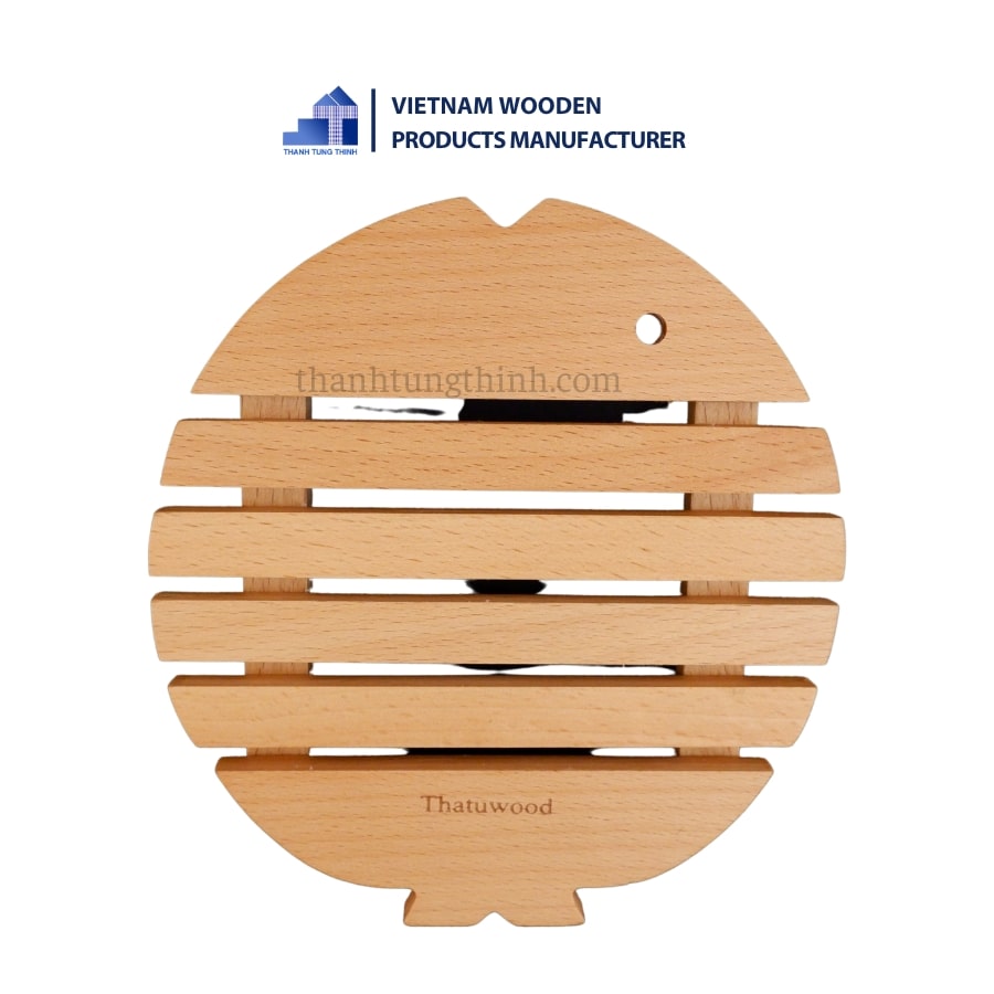 Elevate Your Decor with a Wooden Fish-Shaped Pot/Glass Coaster