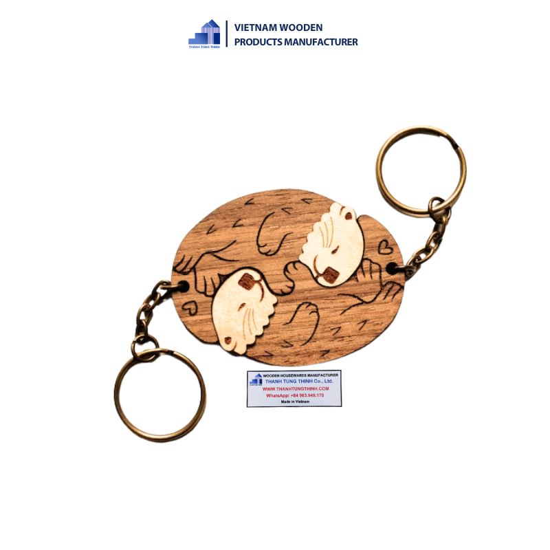 Pretty Customized Wooden Keychain
