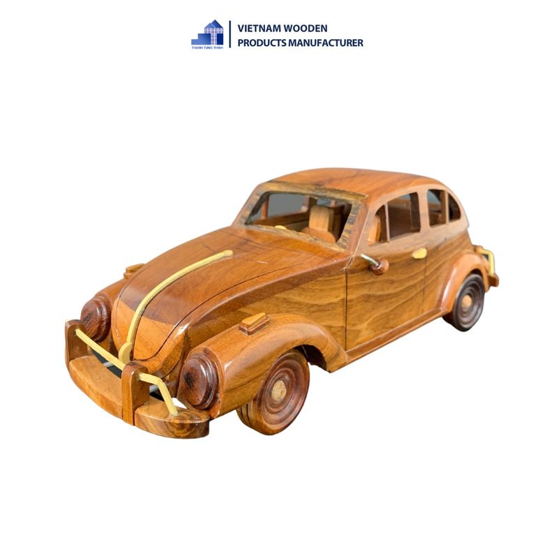 Unique Wooden Vintage Car Model for Decoration