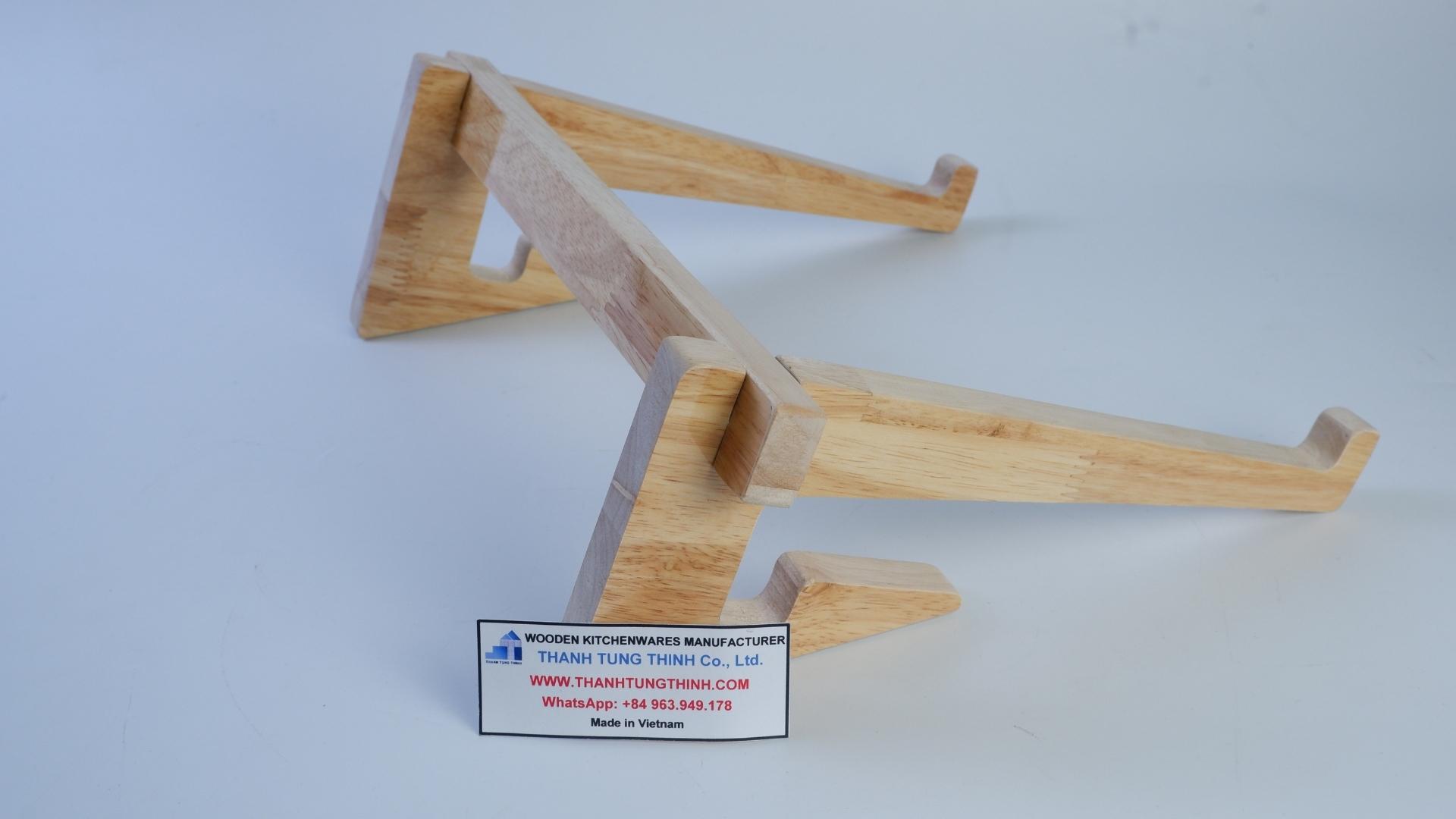 Ergonomic wooden laptop holder for office use, available for bulk orders and OEM/ODM customization.