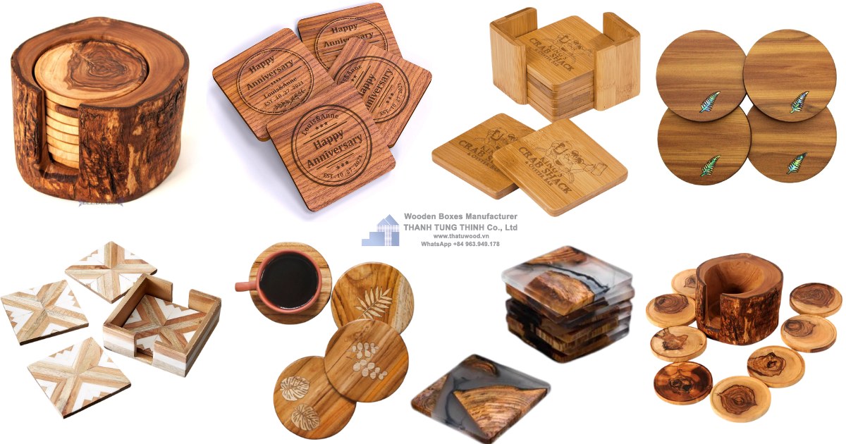 Wooden Coaster Sets Suppliers with picturesque designs, meticulous attention to detail
