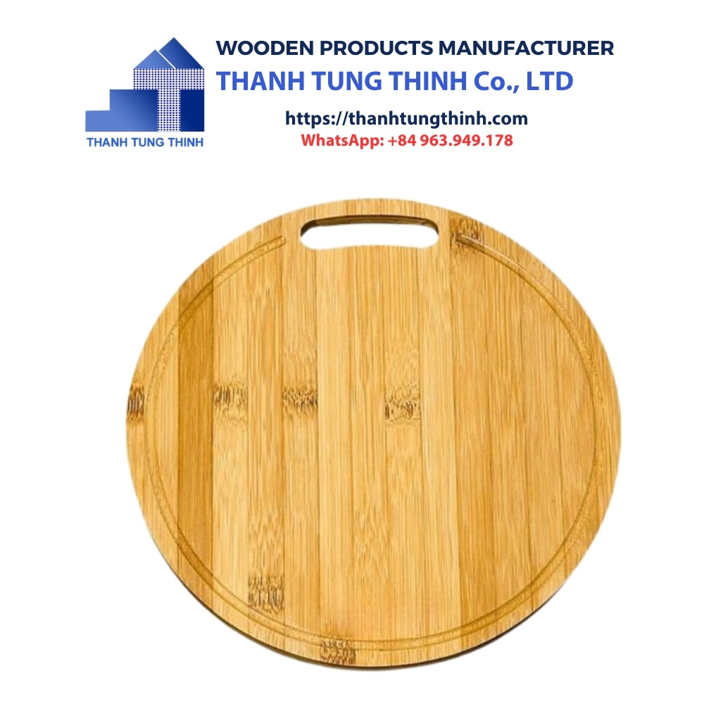 Manufacturer Wooden Cutting Board round shape with hole for wall hanging