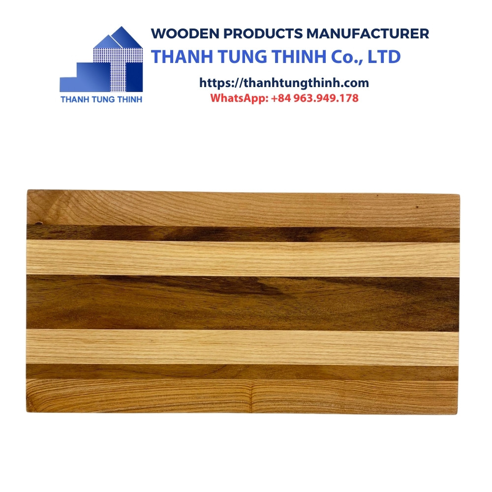 Manufacturer Wooden Cutting Board has a rectangular shape with a special striped pattern