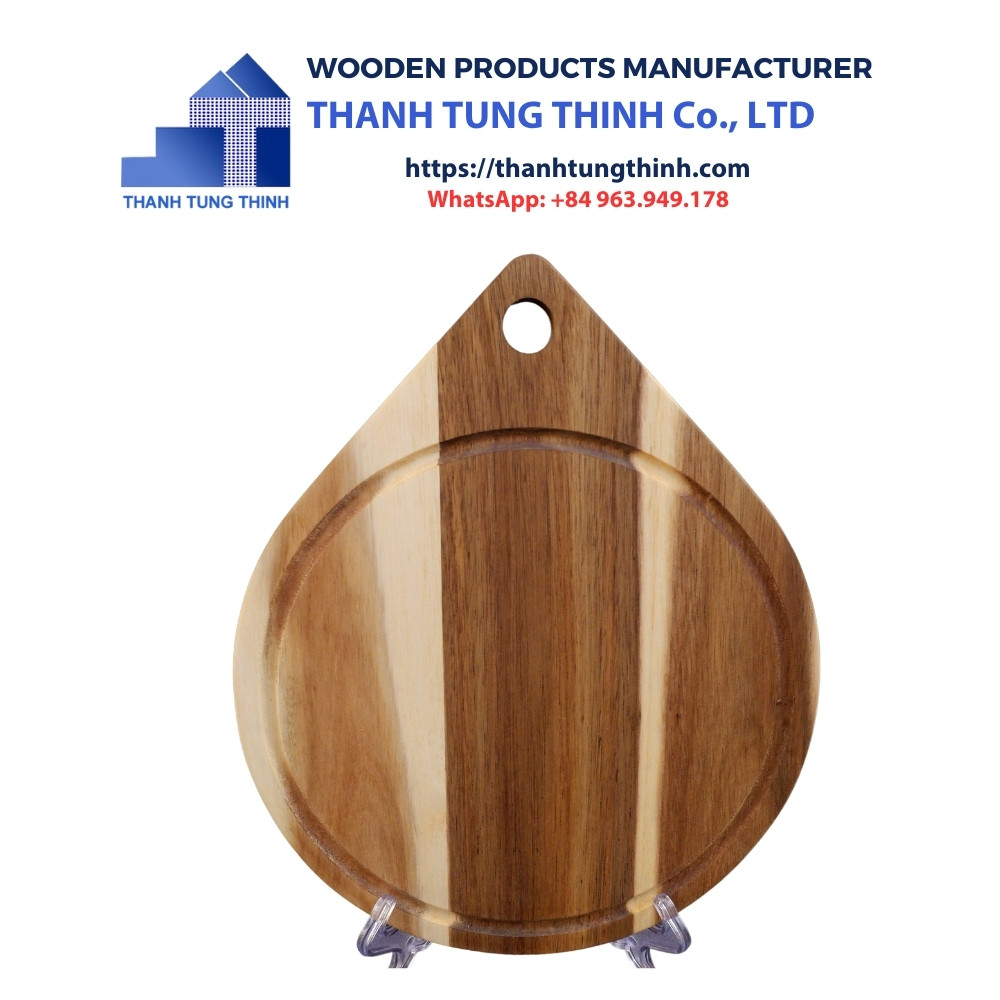 Manufacturer Wooden Cutting Board with artistic water drop shape