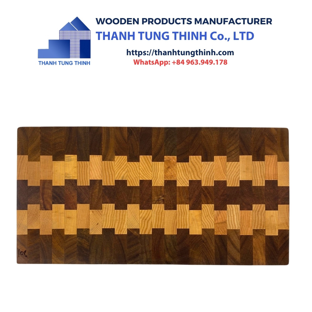Manufacturer Wooden Cutting Board is rectangular with symmetrical patterns