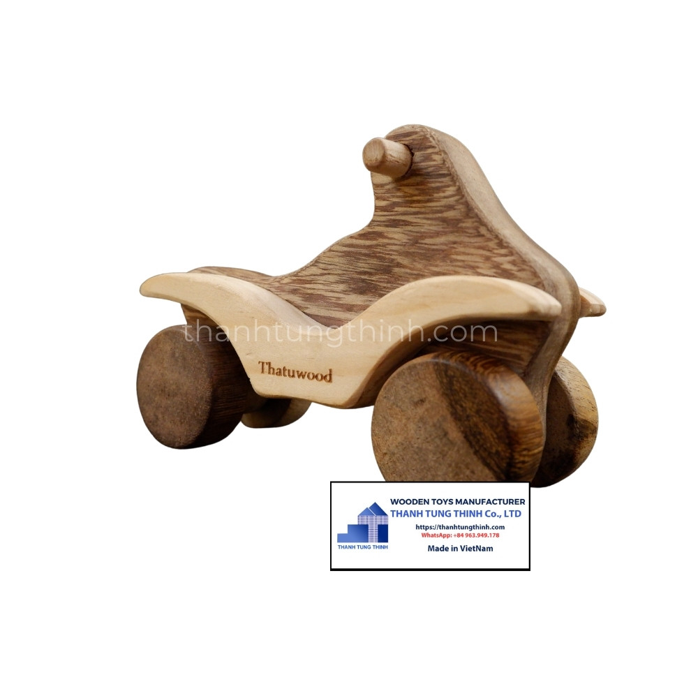 Wooden Mini Motorcycle Toys for Children with Safe Smooth Edges