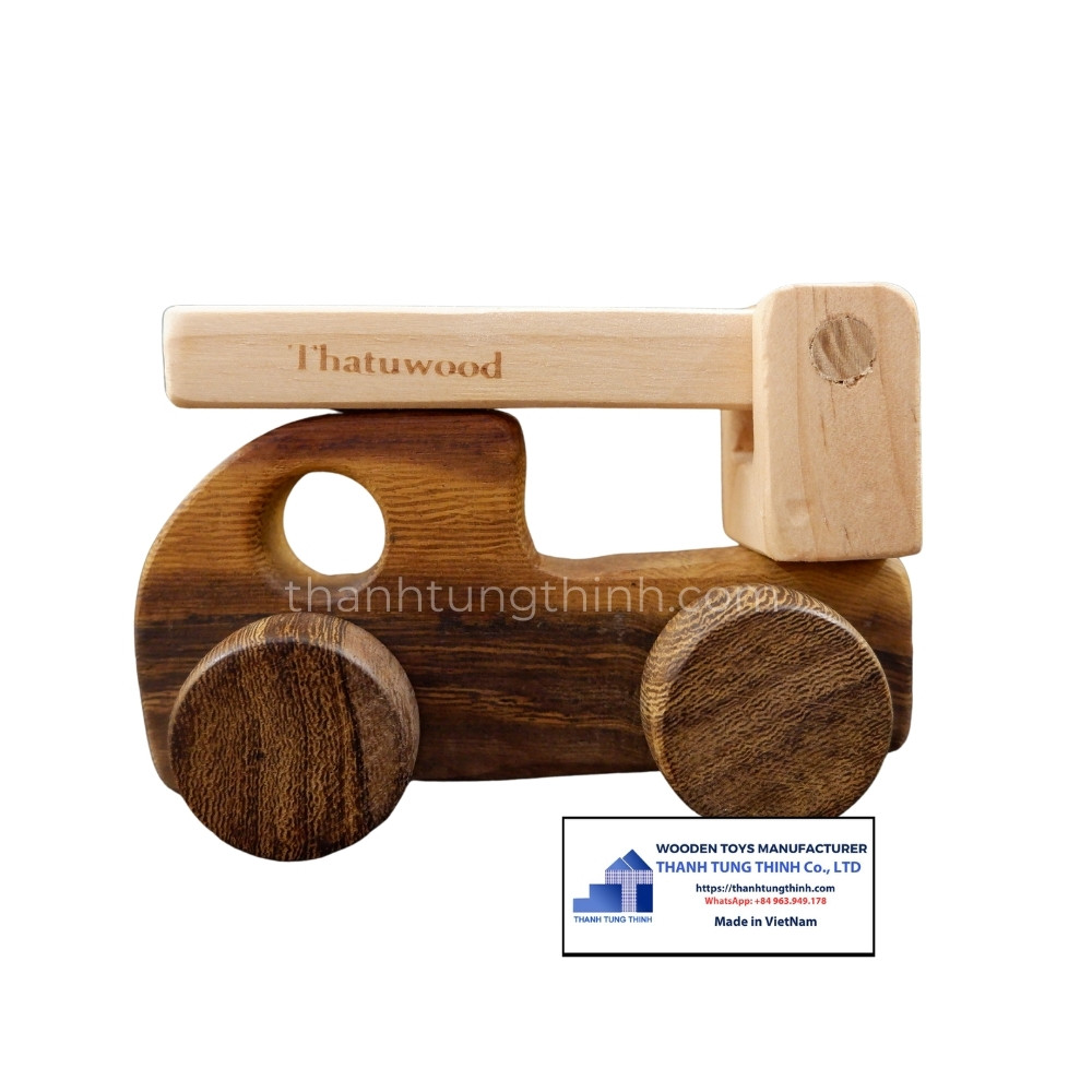 Wooden Toys Manufacturer for Children in the Shape of Mini Trucks with Rounded Edges