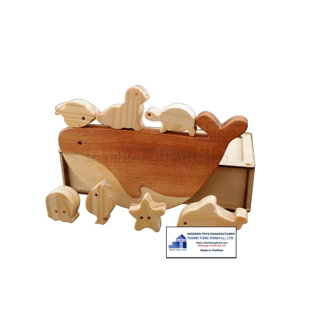 Montessori Set Wooden Toy Manufacturer with balanced sea creatures