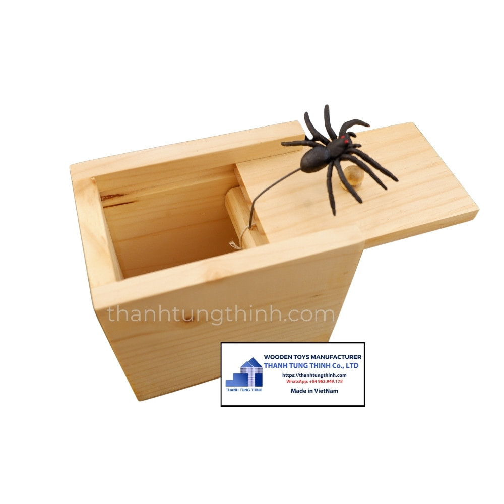 Spider Prank Box For Kids Wooden Toy Manufacturer