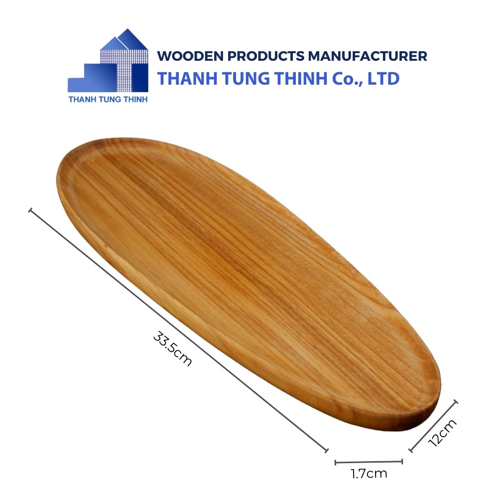 Wholesaler Wooden Tray The shape of an elongated egg decorates food