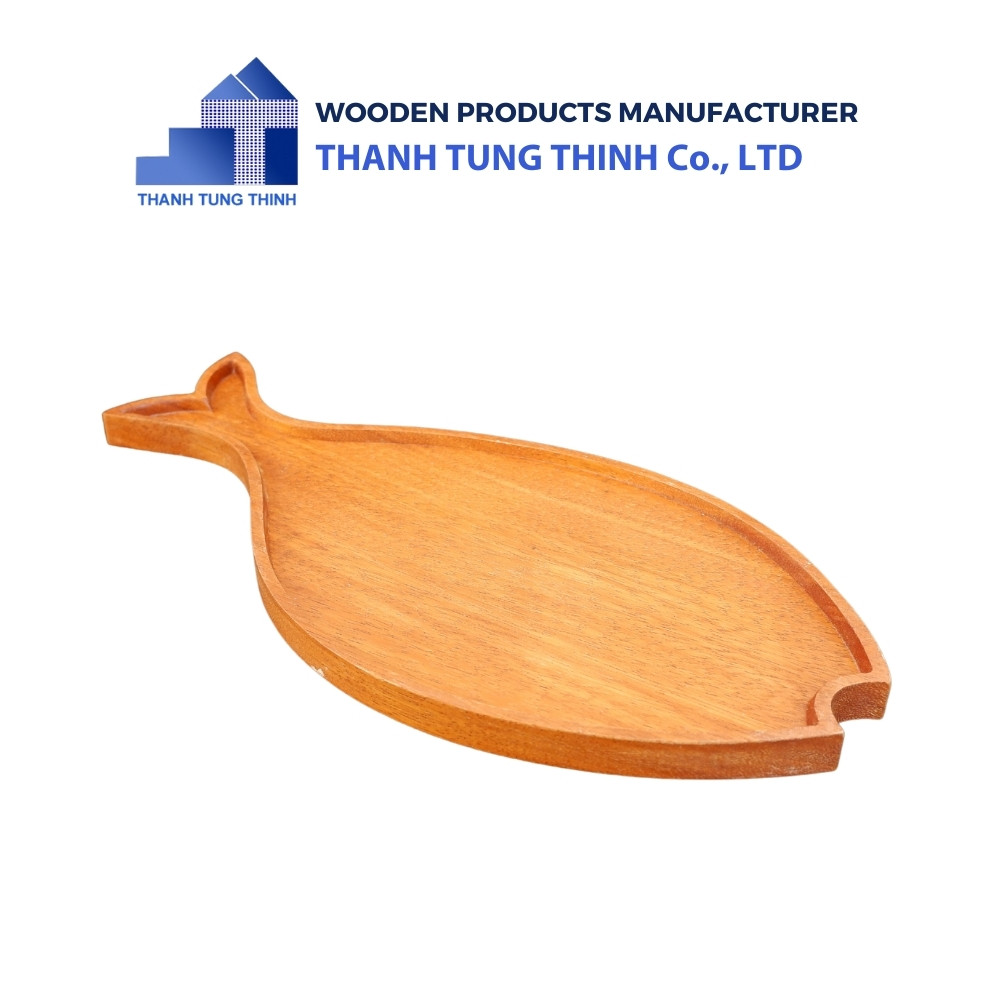 Wholesaler Wooden Tray shaped like a fish with a long tail as a handle