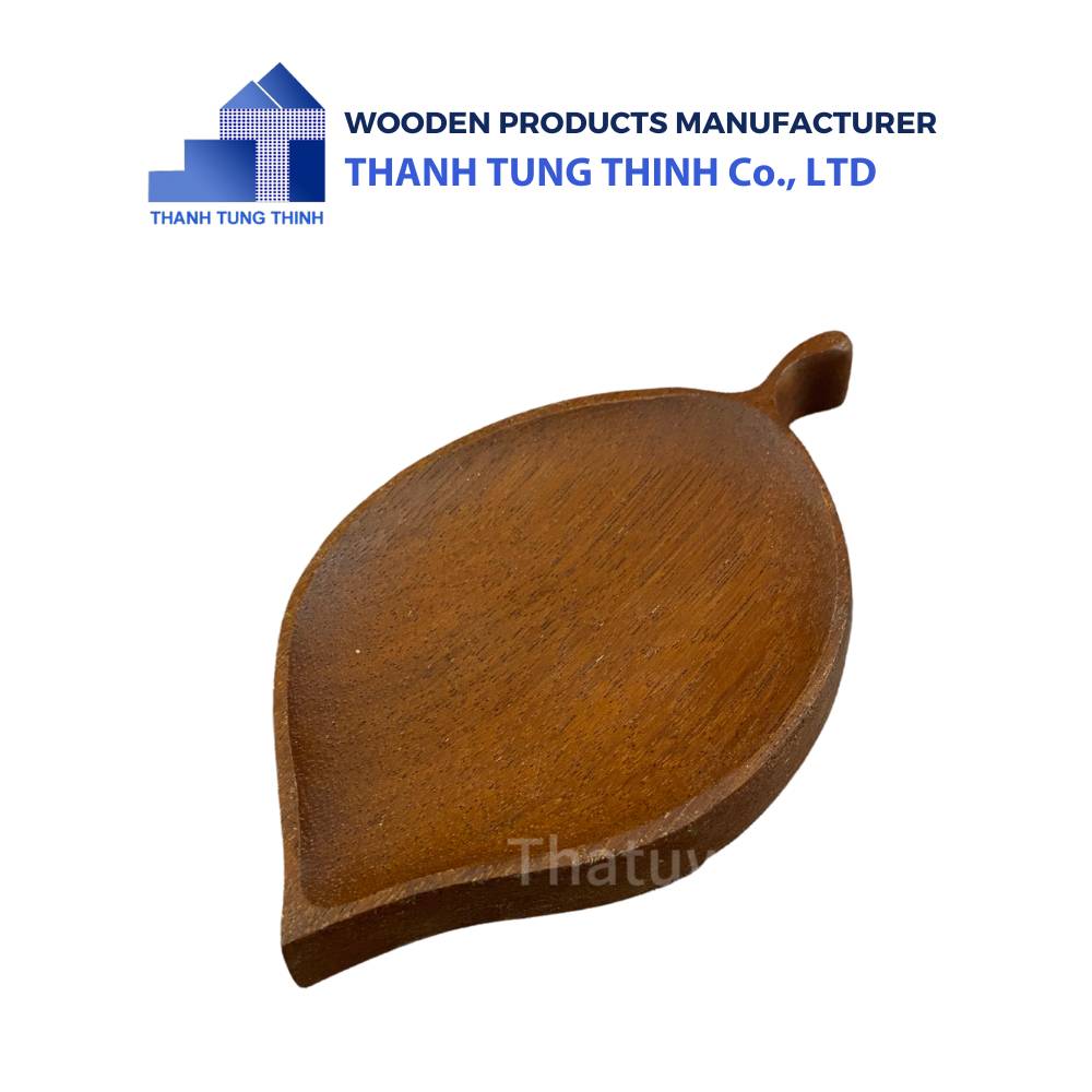 Wooden Tray Manufacturer Leaf-shaped with small handle