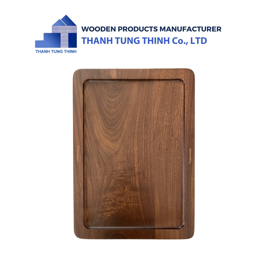 Wooden Tray Manufacturer The shiny rectangular shape is safe to use