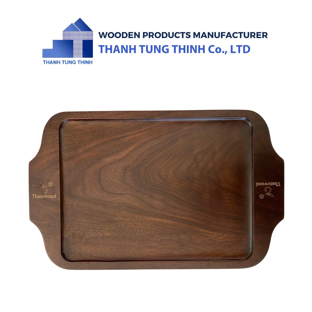 Wooden Tray Manufacturer Rectangular shape with handles on both sides