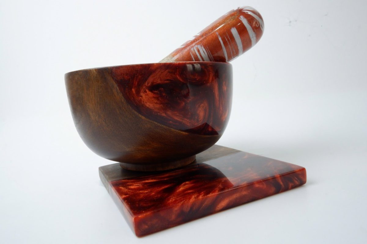 Amber epoxy bowl