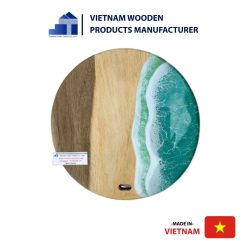 Artisan epoxy round cutting boards