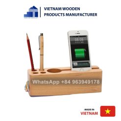 Wooden Phone Stand With Pen Holder