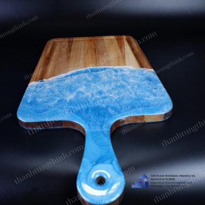 Wooden epoxy cutting board - sapphire beach