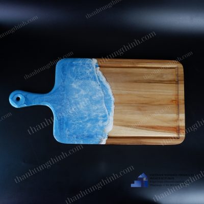 Wooden epoxy cutting board - sapphire beach