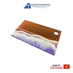 Rectangular Epoxy Cutting Board – Brown with Purple Stripes Thanh Tung Thinh | 01