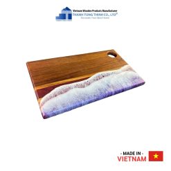 Rectangular Epoxy Cutting Board – Brown with Purple Stripes Thanh Tung Thinh | 02