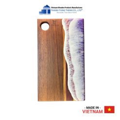 Rectangular Epoxy Cutting Board – Brown with Purple Stripes Thanh Tung Thinh | 03