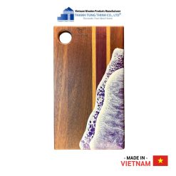 Rectangular Epoxy Cutting Board – Brown with Purple Stripes Thanh Tung Thinh | 04