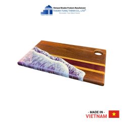 Rectangular Epoxy Cutting Board – Brown with Purple Stripes Thanh Tung Thinh | 05