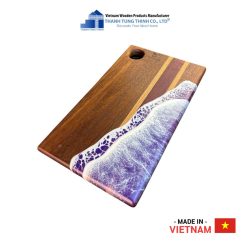 Rectangular Epoxy Cutting Board – Brown with Purple Stripes Thanh Tung Thinh | 06
