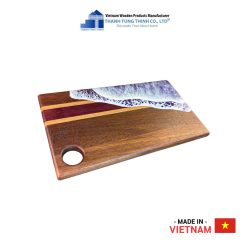 Rectangular Epoxy Cutting Board – Brown with Purple Stripes Thanh Tung Thinh | 07