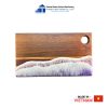 Rectangular Epoxy Cutting Board – Brown with Purple Stripes Thanh Tung Thinh