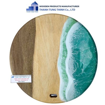 Artisan epoxy round cutting boards