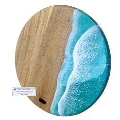 Artisan epoxy round cutting boards