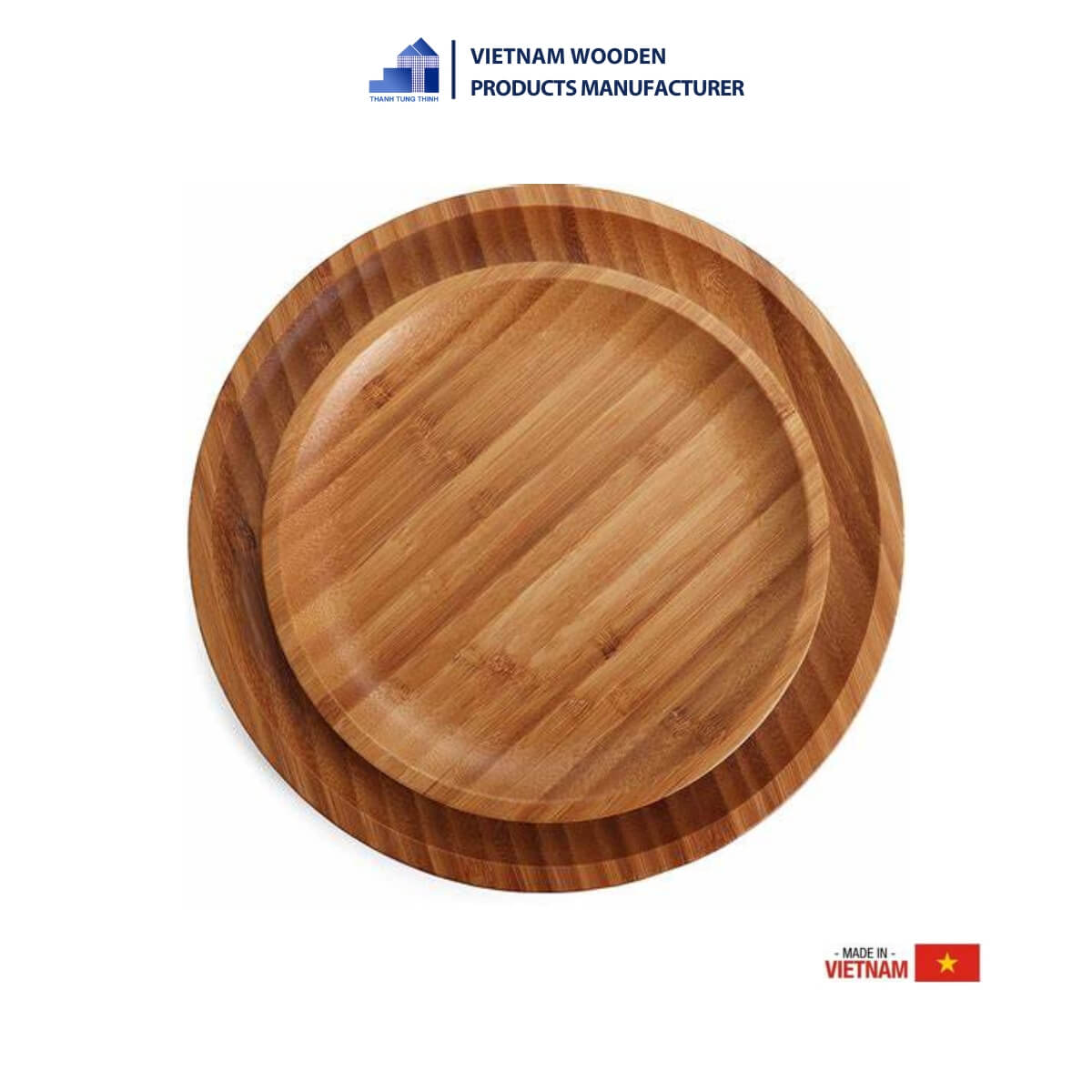 A pair of premium wooden plates