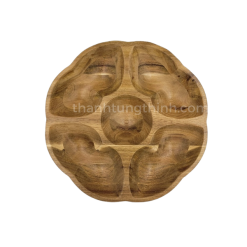 Flower-Shaped Wooden Tray