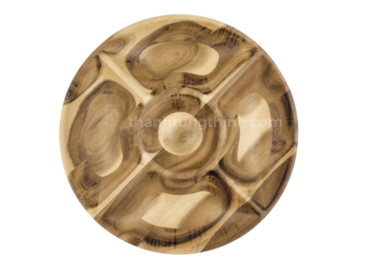 Flower-Shaped Wooden Tray