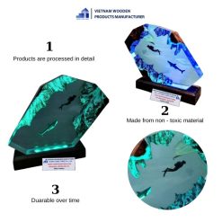 Alternative view of Fancy Polygon Epoxy Wooden Lamp