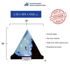 Triangle epoxy wooden lamp