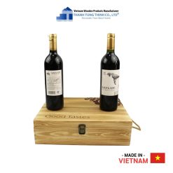 2 Bottle Wooden Wine Box With Snap-on Lid Design Thanh Tung Thinh | 04